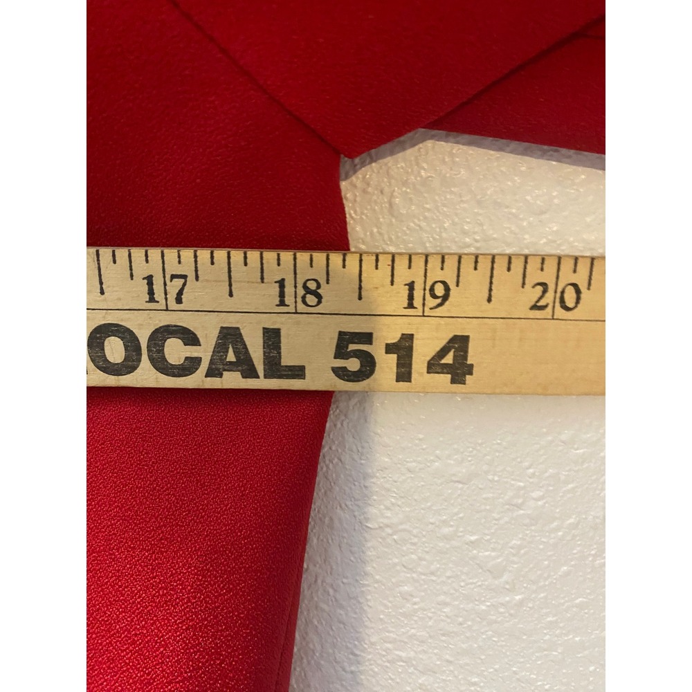 Terry Lewis Classic Luxuries Women Small Red Faux Fur Collar Cuff Blazer Jacket - Picture 9 of 10